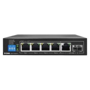 D-Link DGS-F1006P-E Switch with 4 PoE Ports and 2 Uplink Ports