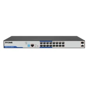 D-Link (DGS-F1210-18PS)16-port Gigabit Long Range 250m PoE+ Smart Switch with 16 PoE ports, 2 SFP Ports