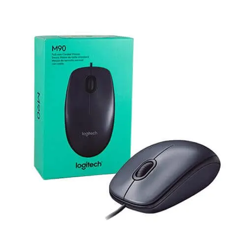 LOGITECH M90 Corded Mouse Black (910-001793)