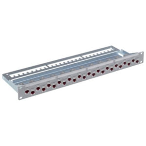 R&M 19" 1U PC Patch Panel, 24-Port, Cat. 6A, Gray, Empty