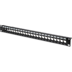 R&M 19" 1U Patch Panel 24-Port BASIC, Black, Empty