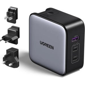 UGREEN 65W 3-Port GaN Fast Charger with Interchangeable Plugs